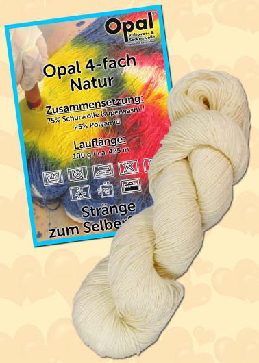 Opal 4-draads sokkenwol strengen om zelf te verven
