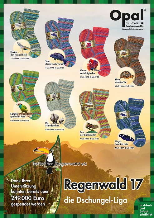 Opal Regenwald 17 6-draads sokkengaren