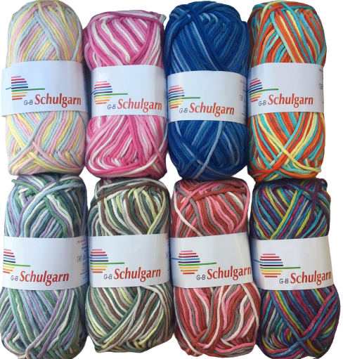 GB Wolle Schulgarn color in 8 prachtige kleurstellingen