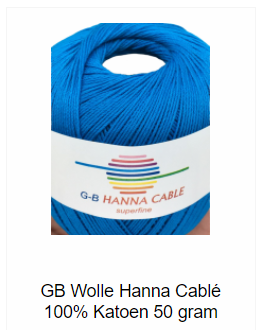GB Wolle Hanna Cable superfine glanskatoen 50 gram