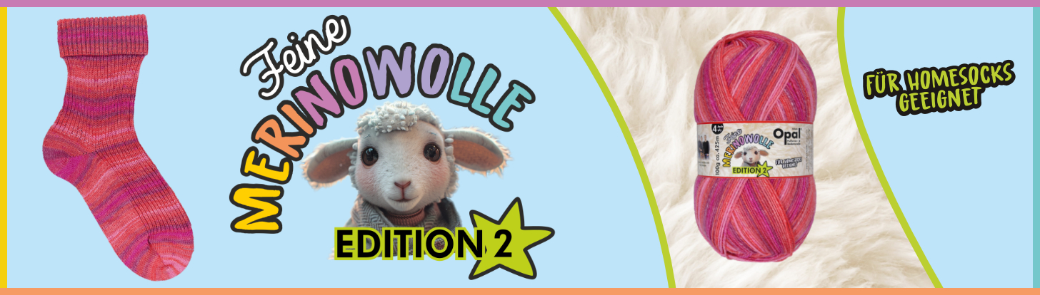 Opal 4-draads sokkenwol 21,5 micron Merinowol mulesingvrij Banner