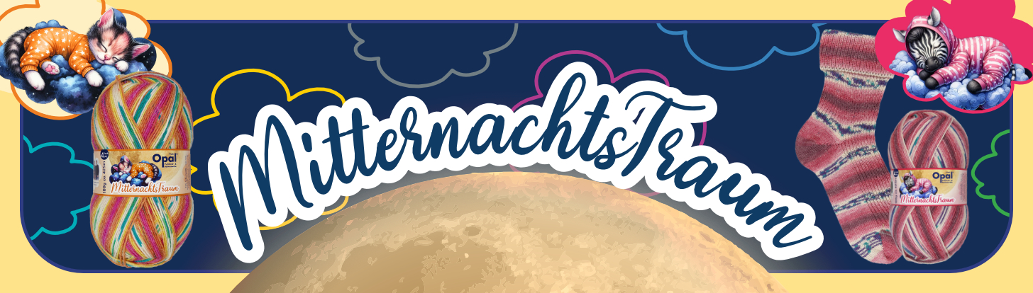 Opal 4-draads sokkenwol Mitternachtstraum Banner