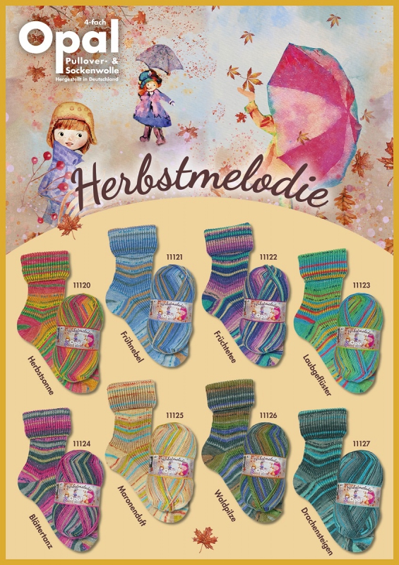 Opal 4-draads sokkenwol Herbstmelodie, voor sokken, truien en meer.