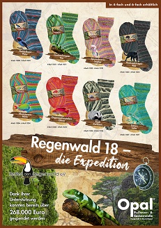 Opal 4-draads sokkenwol Regenwald 18 Die Expedition