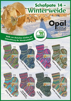 Opal 4-draads sokkenwol Schafpate 14 Winterweide van Duitse schapenwol