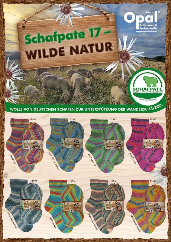 Opal Schafpate 4-draads sokkenwol van Duitse schapen, o.a. Merino Landschaap