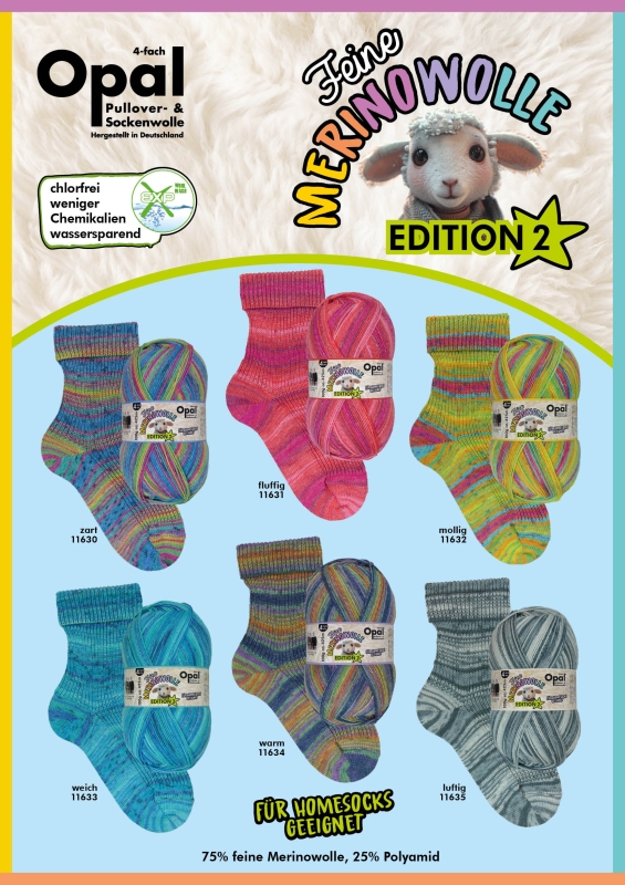Opal 4-draads sokkenwol Feine Merinowolle, de superzachte wol is heerlijk aan je voeten.