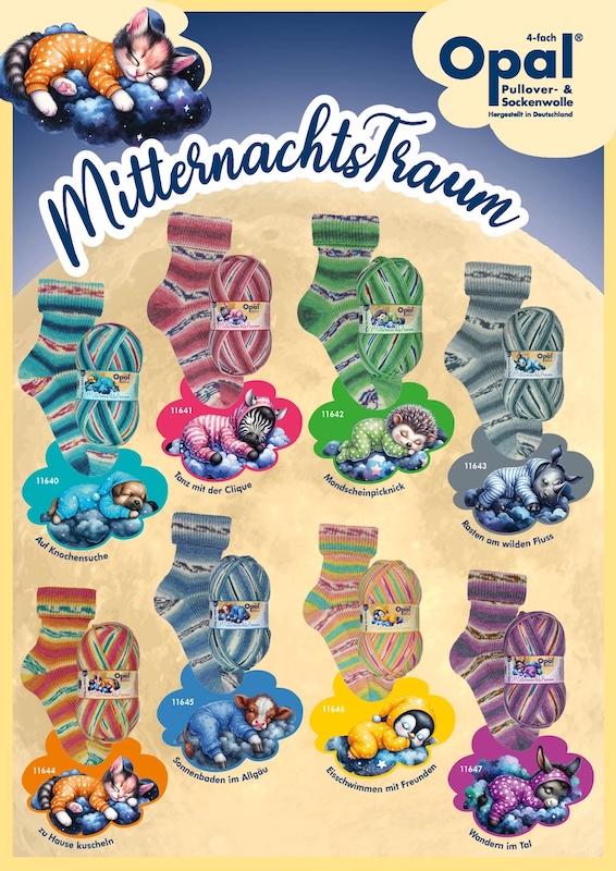 Opal 4-draads Mitternachtstraum in heerlijke dromerige kleuren, ook geschikt voor bedsokken ;-)