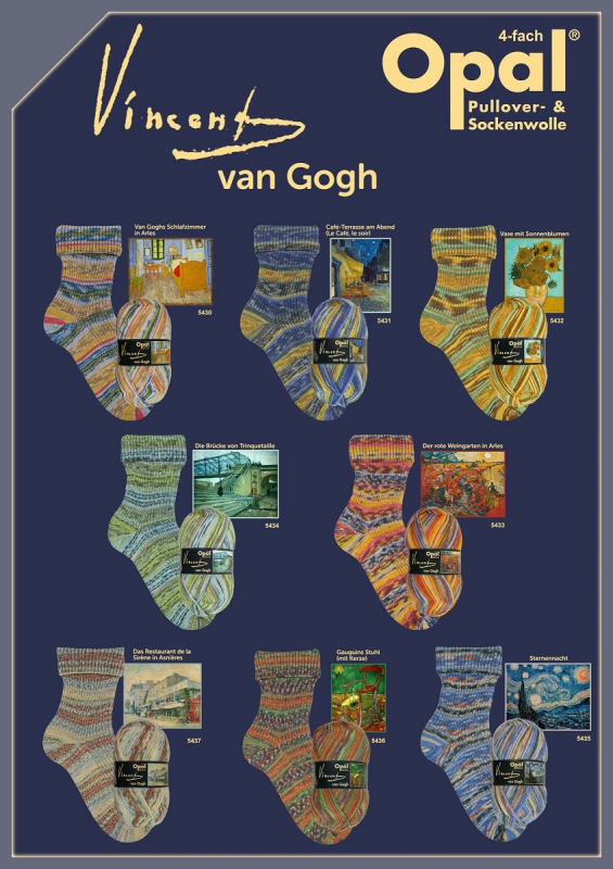 Opal 4-draads sokkenwol Vincent van Gogh Poster