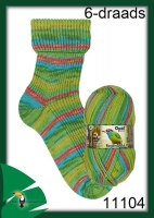 Opal 6-draads sokkenwol Regenwald 17 11104 Sandra spielt den Pass