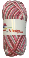GB Wolle Schulgarn Color 100% katoen - 7 roze-creme-roest