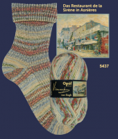 Opal 4 draads sokkenwol Vincent van Gogh 5437 Das Restaurant de la Sirène in Asnières