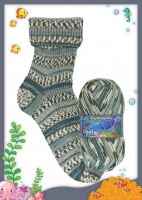 Opal 4-draads sokkenwol Wasserwelten 11147 Muschelsilber