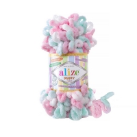 Puffy Color 6052 White Baby pink Mint
