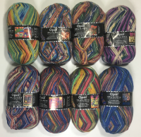 8 bol Opal 4-draads sokkenwol Hundertwasser 3 pakket GRATIS verzending