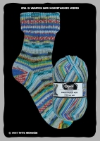 8 bol Opal 4-draads sokkenwol Hundertwasser 4 pakket GRATIS verzending