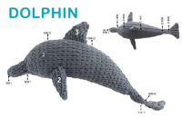 Alize Puffy Fine Patroon Dolfijn knuffel 70cm